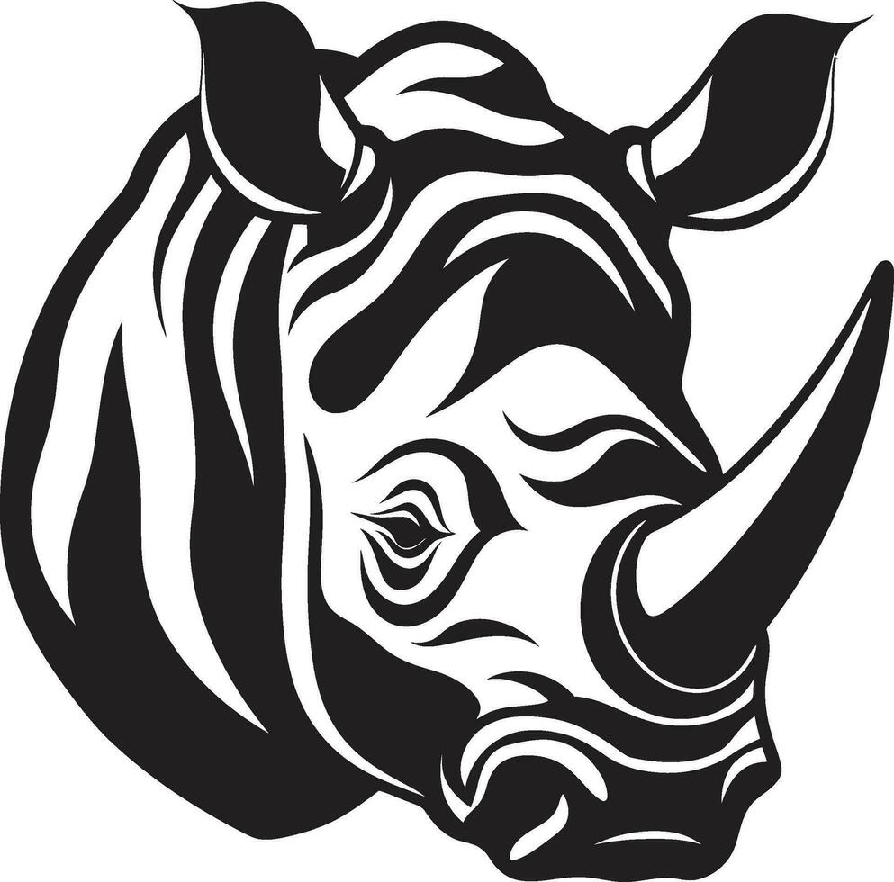 Rhino Geometric Logo Mark Rhino Iconic Graphic Element vector