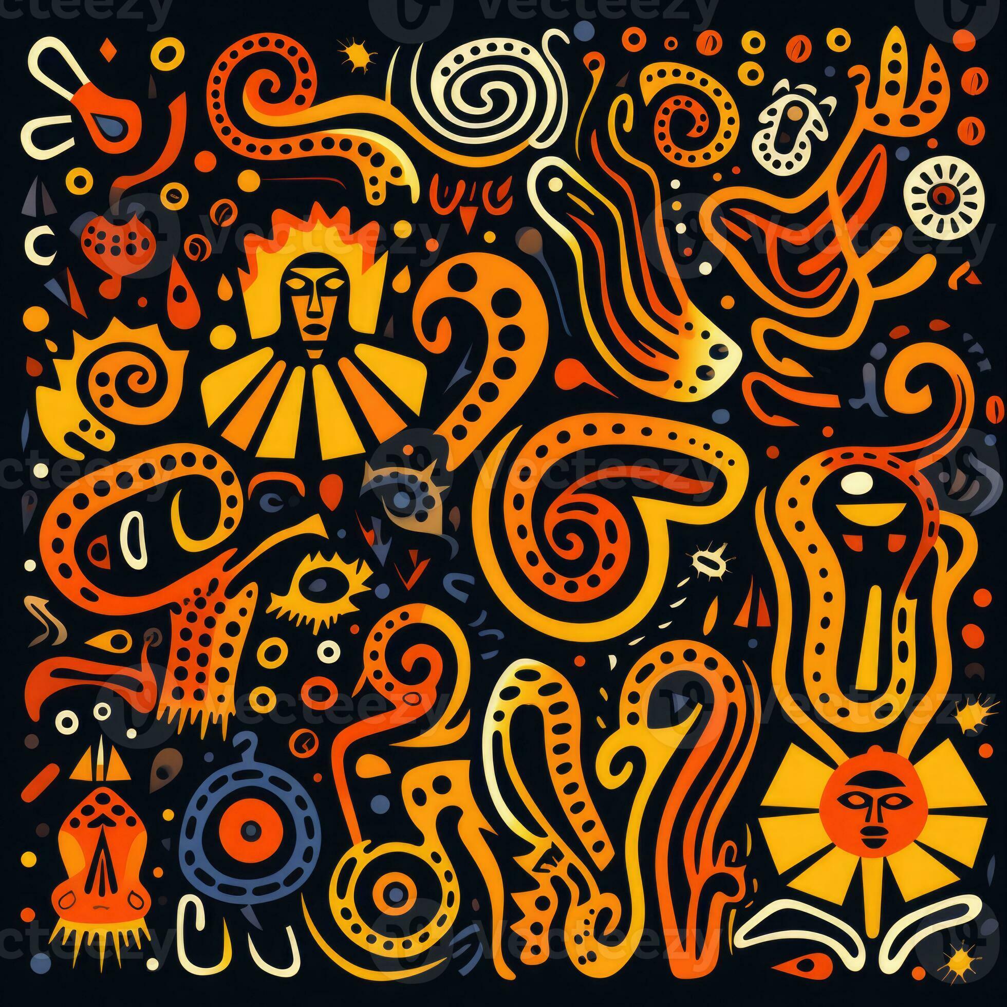 Ethnic ornament. Traditional African background. Generative AI 32755289