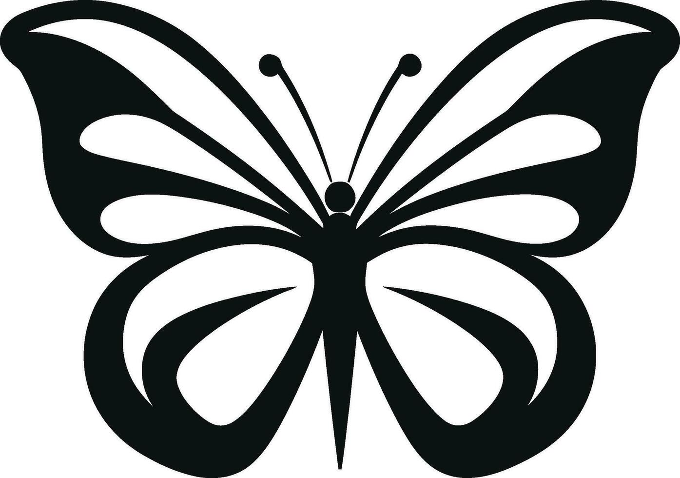 Mystique of the Butterfly Black Vector Symbol Elegant Wings in Motion Noir Butterfly