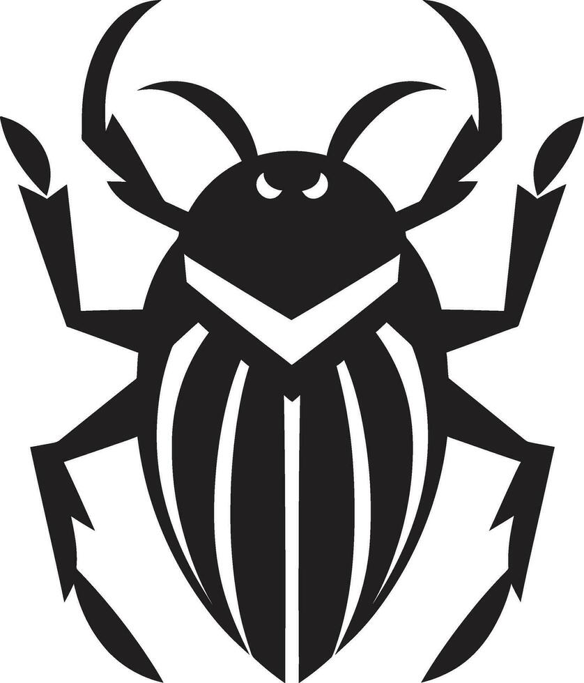 Graceful Insect Badge Beetle Crest Design vector