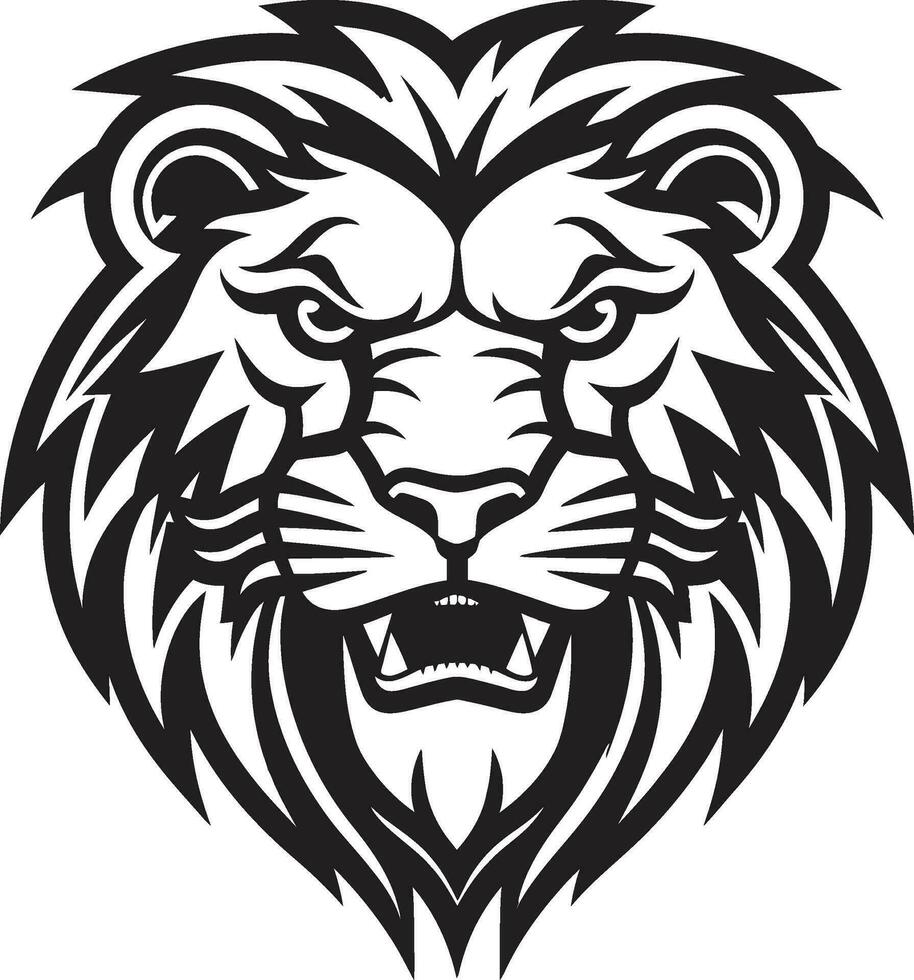 Regal Beauty A Lion Emblem in Vector The Roaring King The Black Vector Lion Icon