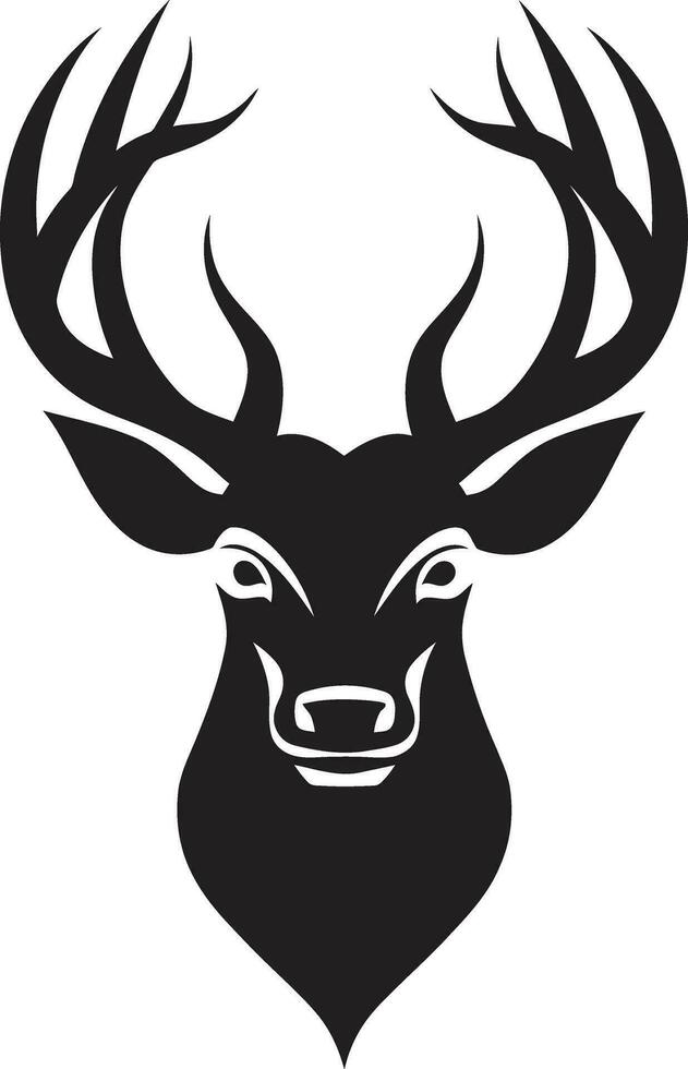 agraciado fauna silvestre ciervo símbolo en monocromo elegancia el esencia de naturaleza negro vector ciervo logo