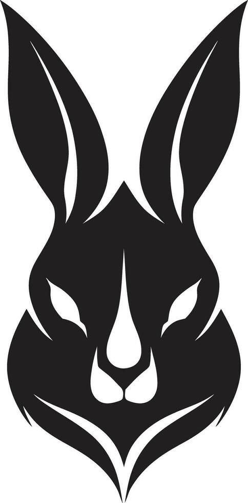 Minimalistic Hare Emblem Black Rabbit Monogram of Honor vector