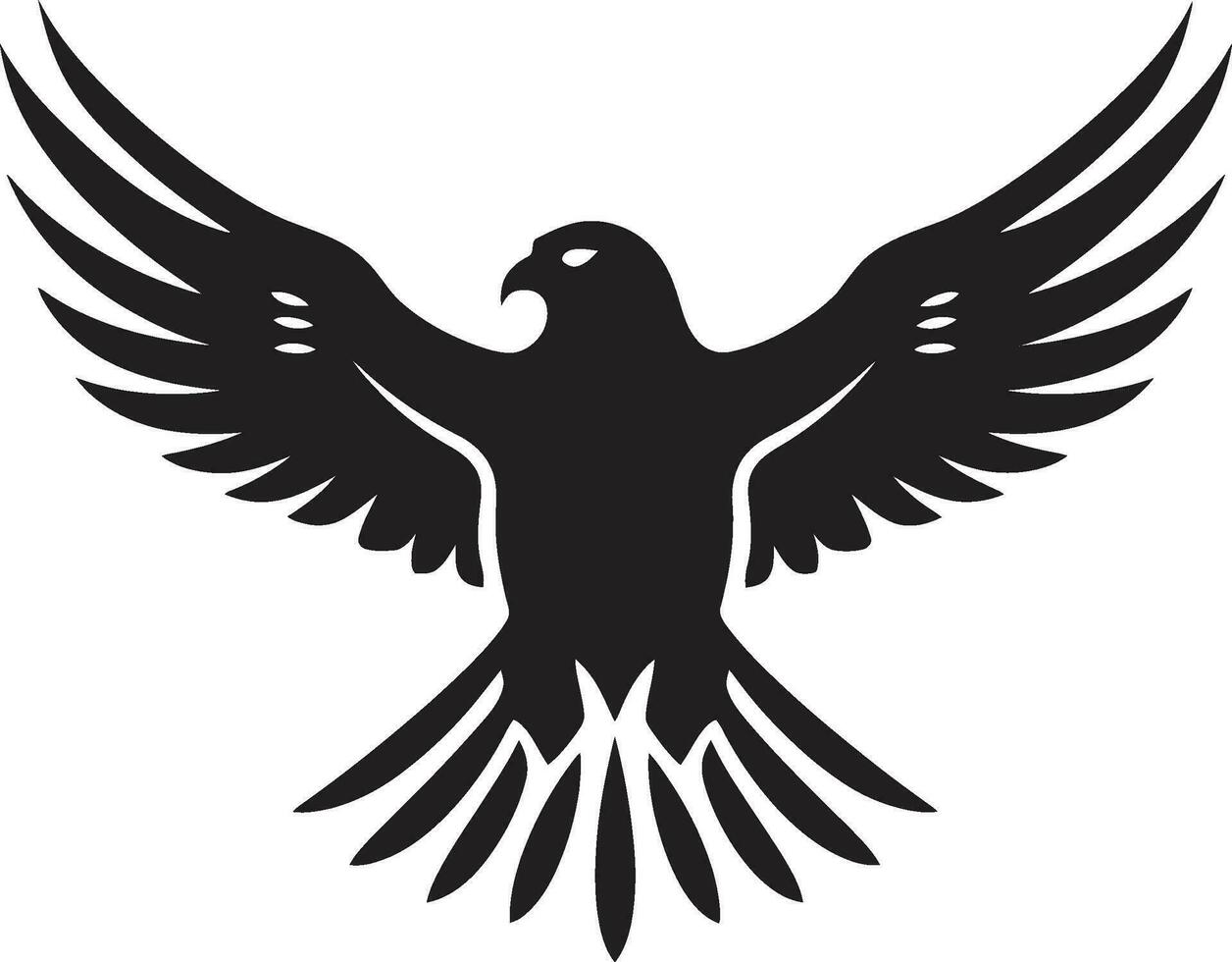 Vector Predator Symbol Dark Delight Sculpted Sparrowhawk Emblem Monochromatic Mastery