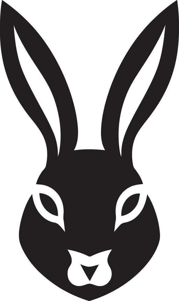 Rabbit Silhouette Minimalistic Symbol Black Hare Graphic Icon vector