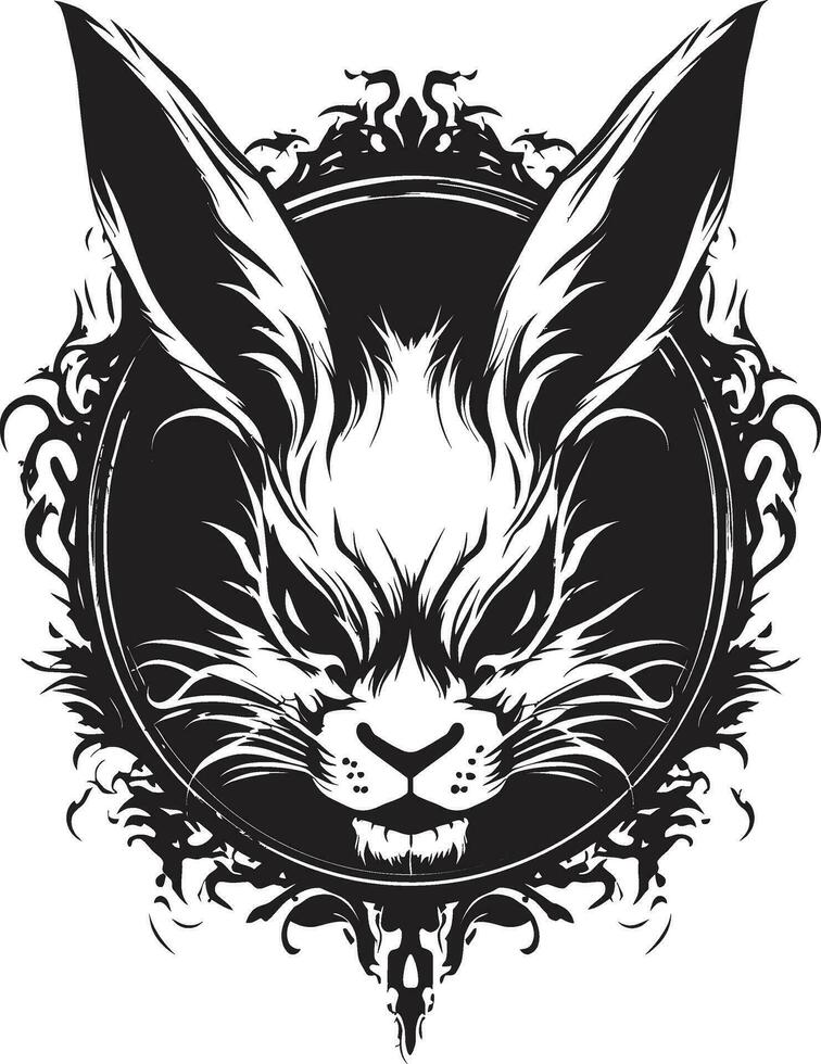 Abstract Black Hare Vector Icon Premium Rabbit Monochrome Symbol