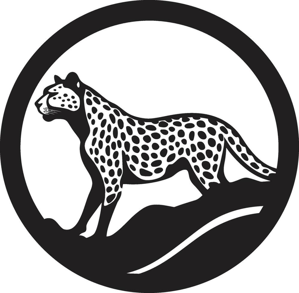 Contemporary Feline Mark with Whiskers Minimalistic Prowling Panther Stealthy Cheetah Branding vector