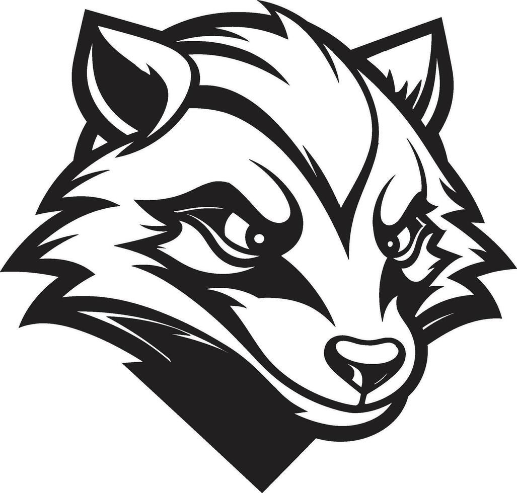 Tribal Badger Mark Black Badger Crest vector