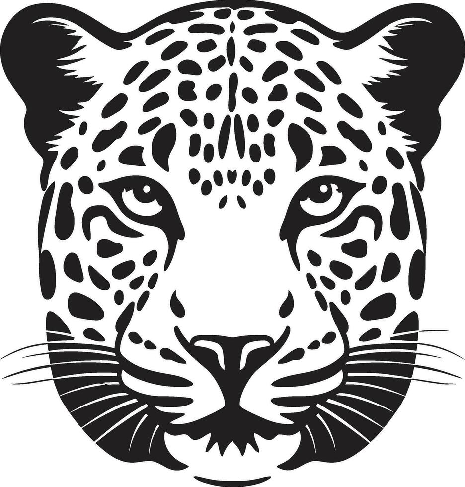 Magnificent Majesty Black Vector Leopard Emblem Ferocious and Fine Black Leopard Icon