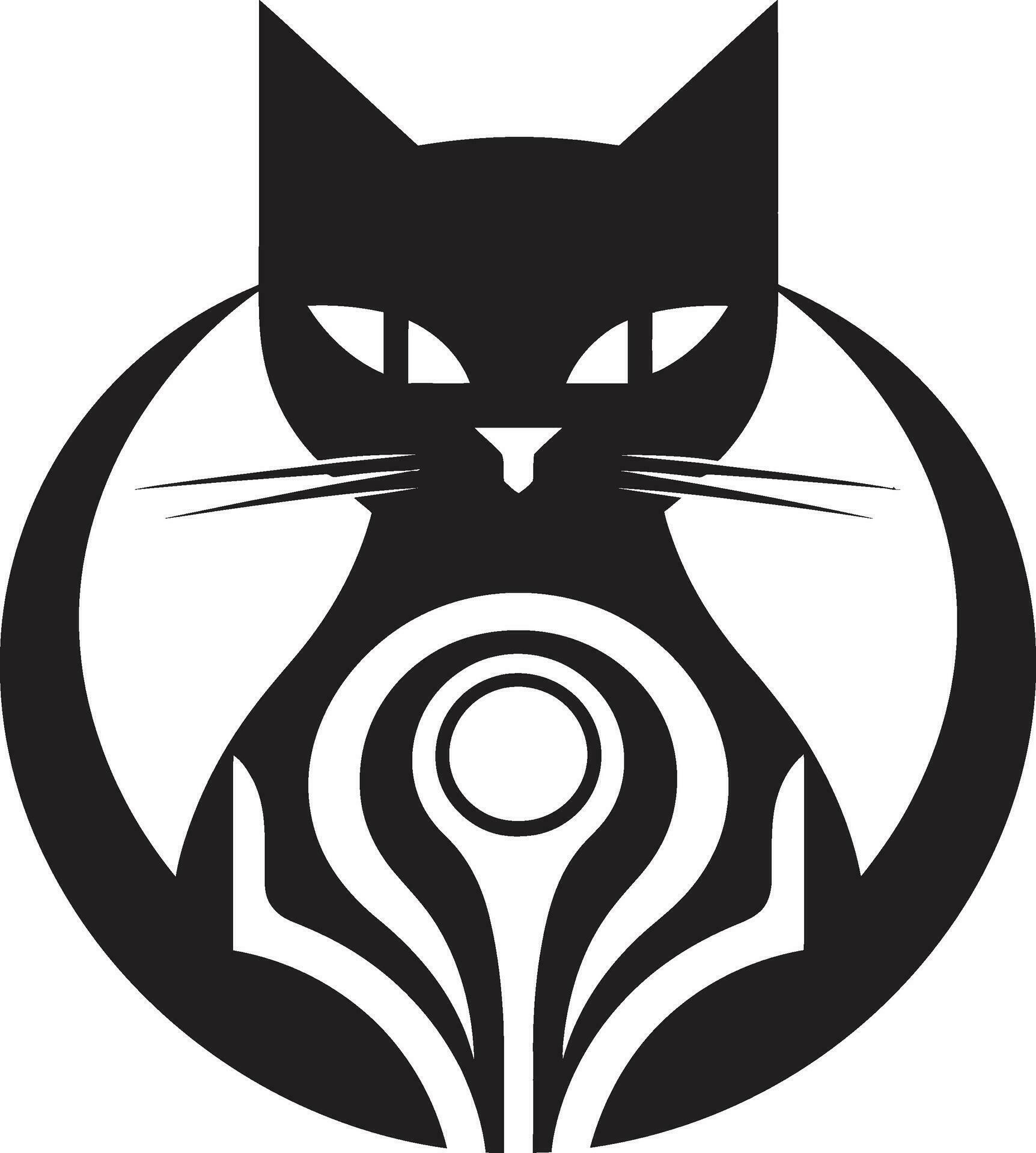 Sleek and Abstract Cat Design Monochromatic Feline Majesty 32755568