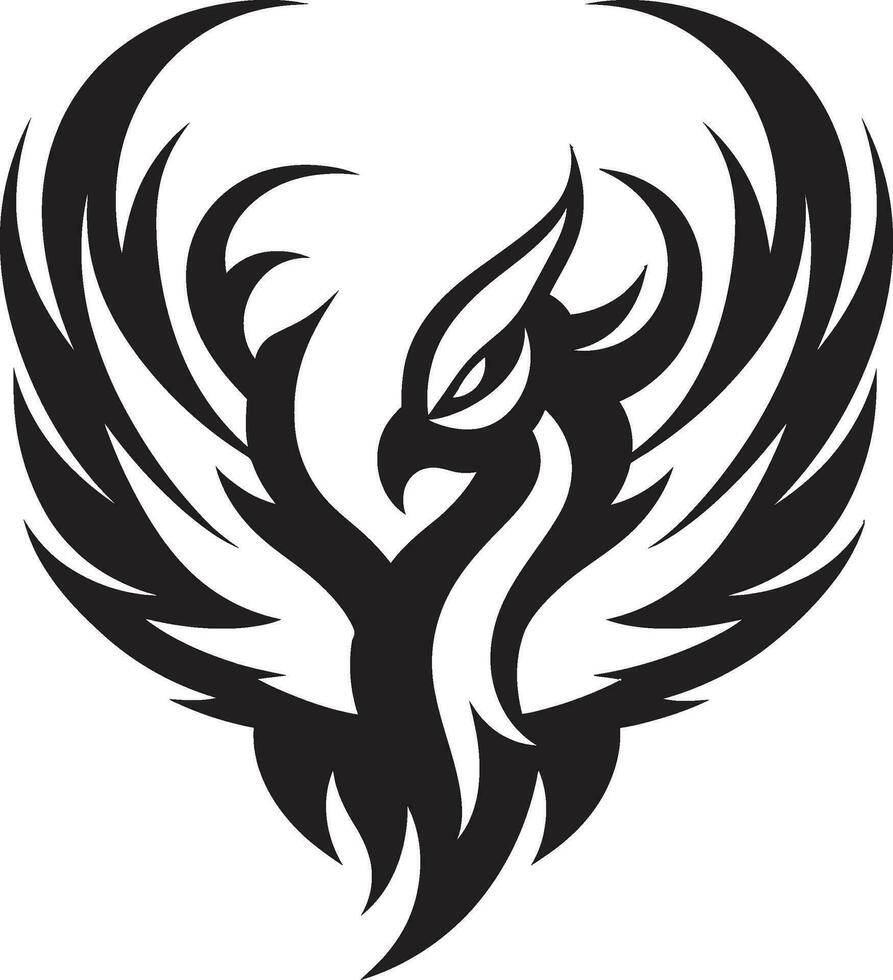 Enchanted Black Fire Emblem Dark Phoenix Heraldry vector