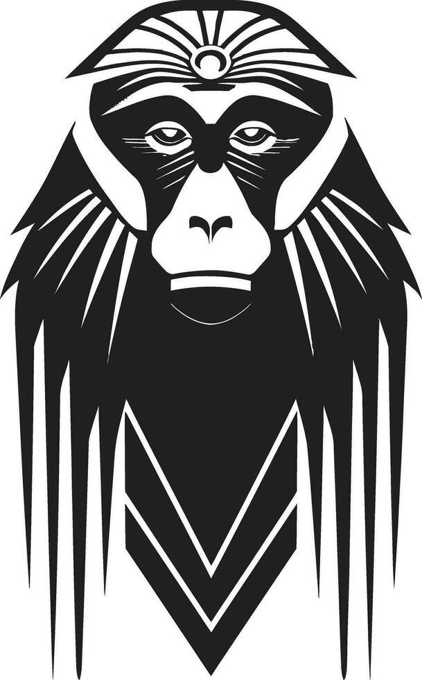 majestuoso babuino símbolo minimalista primate emblema vector