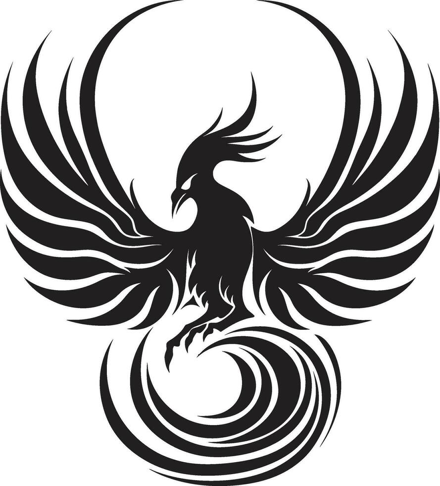 Fiery Nightfall Logo Concept Abstract Flamebird Icon vector