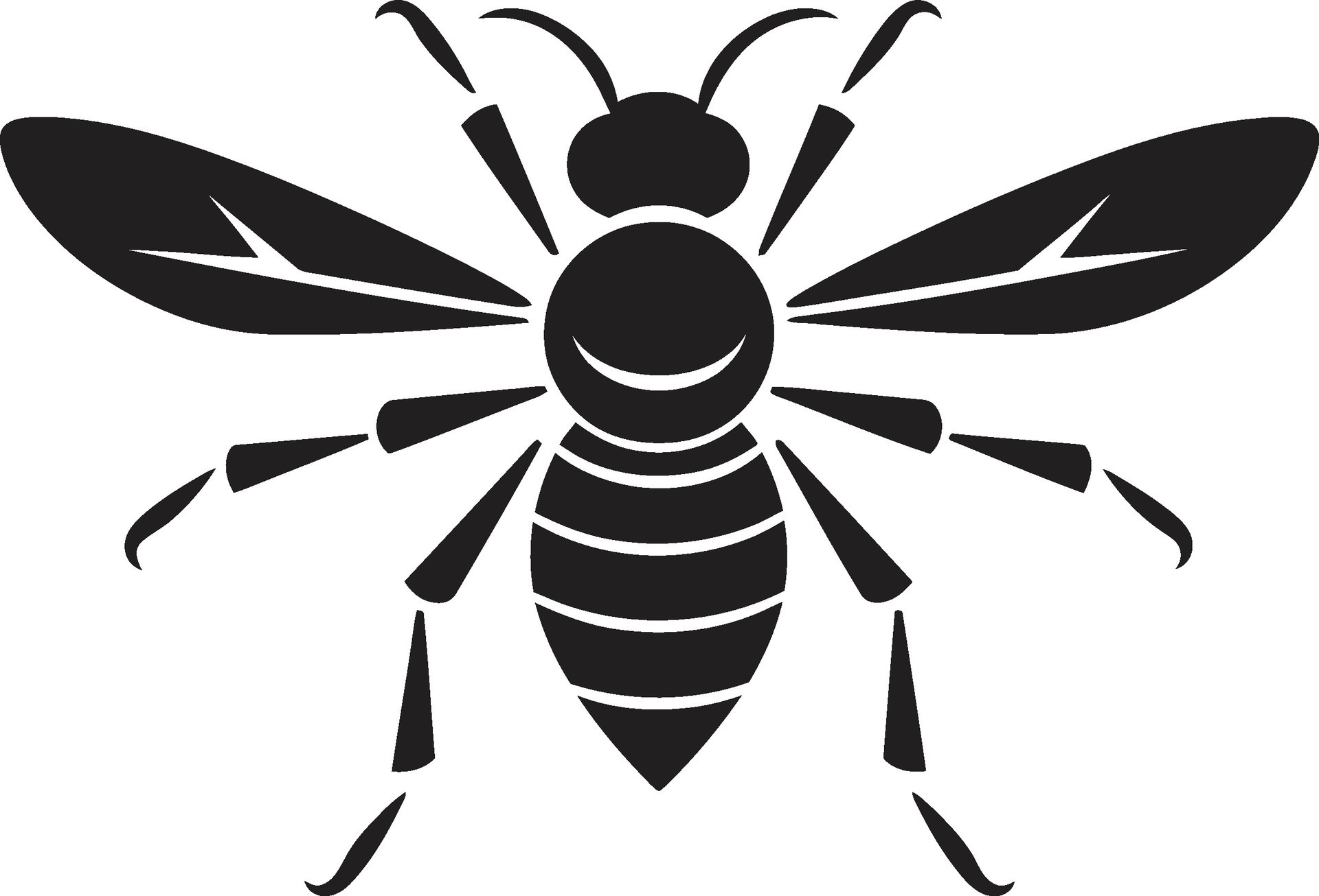 Minimal Hornet Elegance in Vector Art Vectorized Hornet Iconic