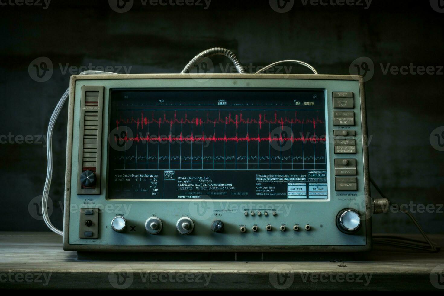 Intricate Ekg old monitor. Generate Ai photo