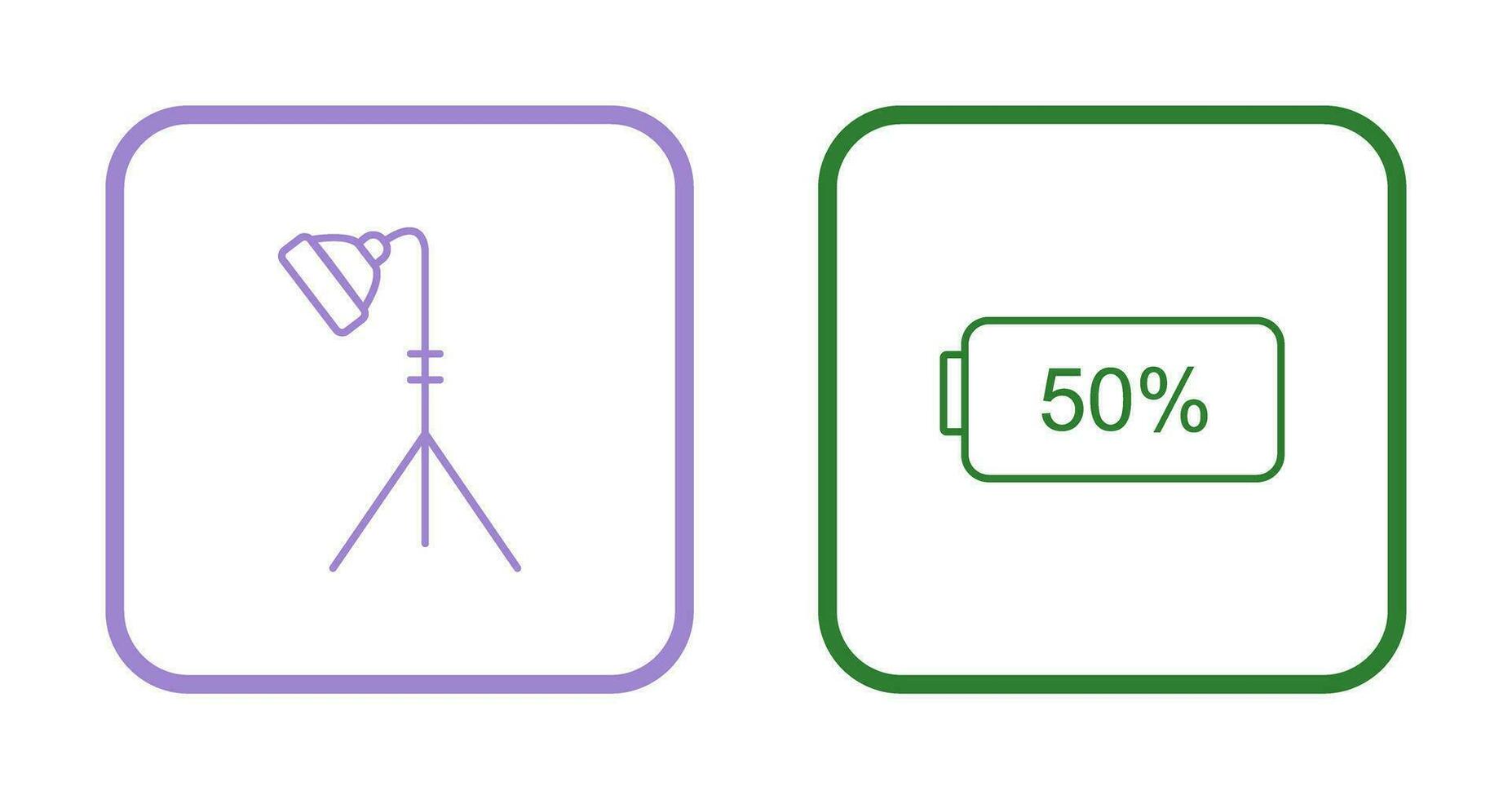 light stand and half battery Icon vector