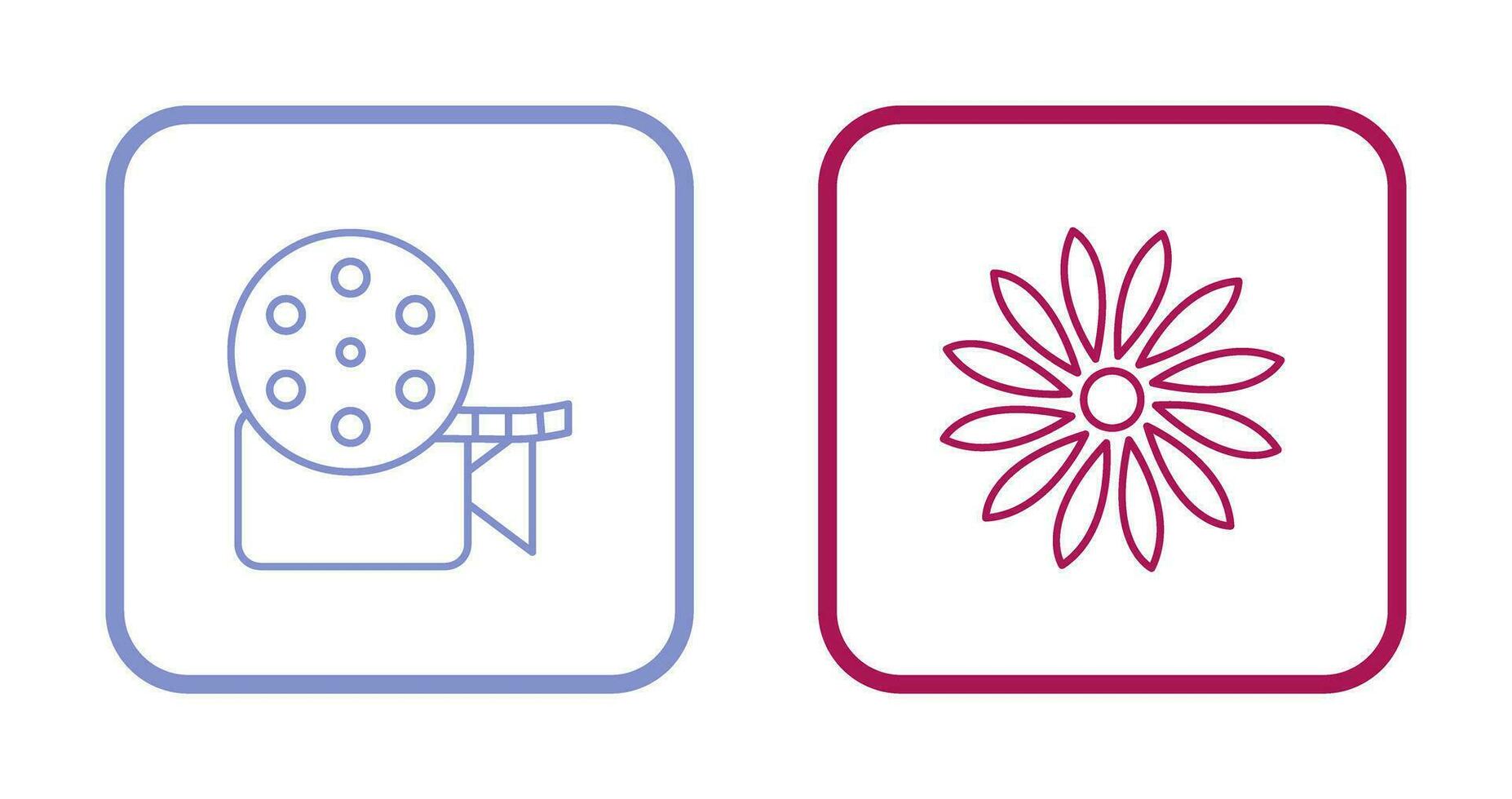 video reel and flower Icon vector