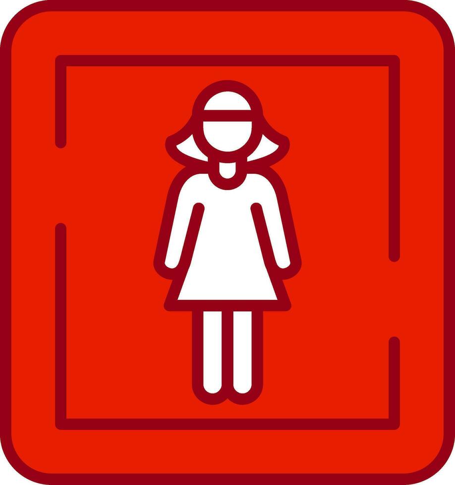 Female Toilet Sign Vector Icon