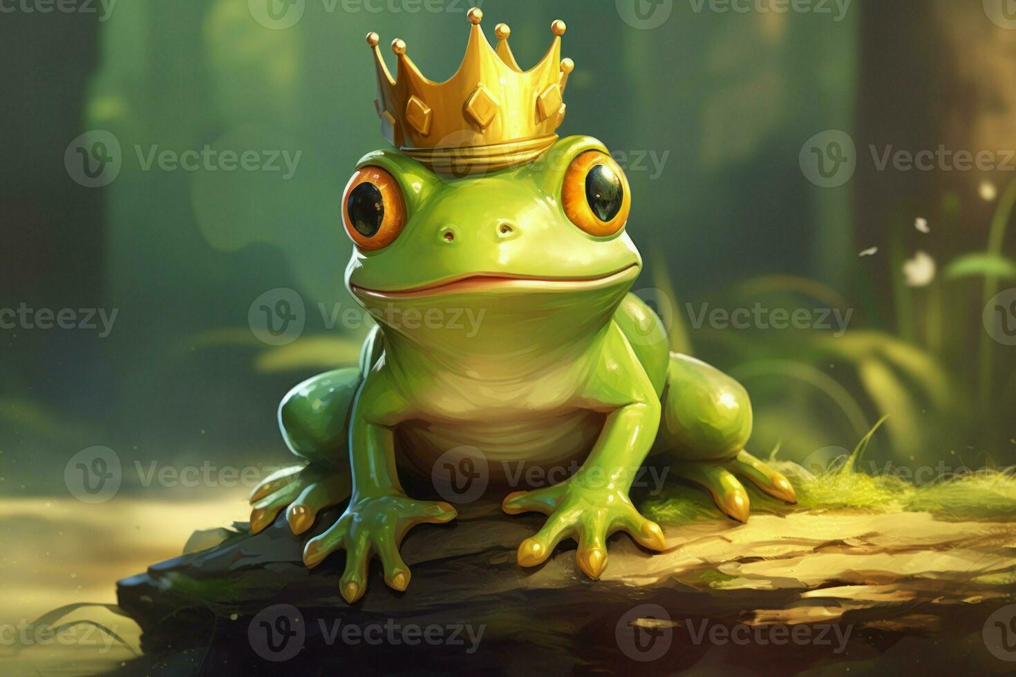 Enchanting Cute frog prince. Generate Ai photo
