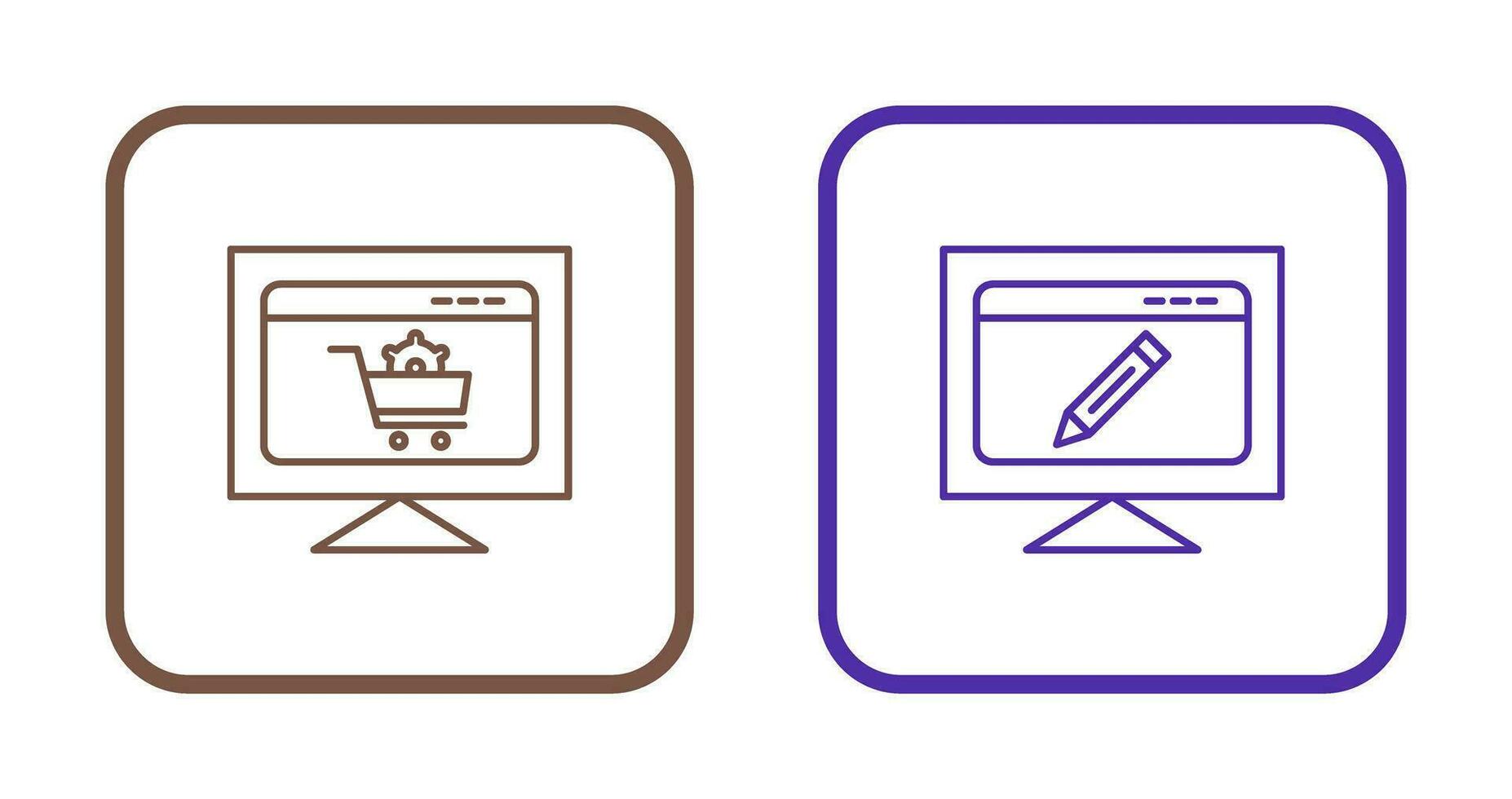 e commerce setting and edit webpage Icon vector