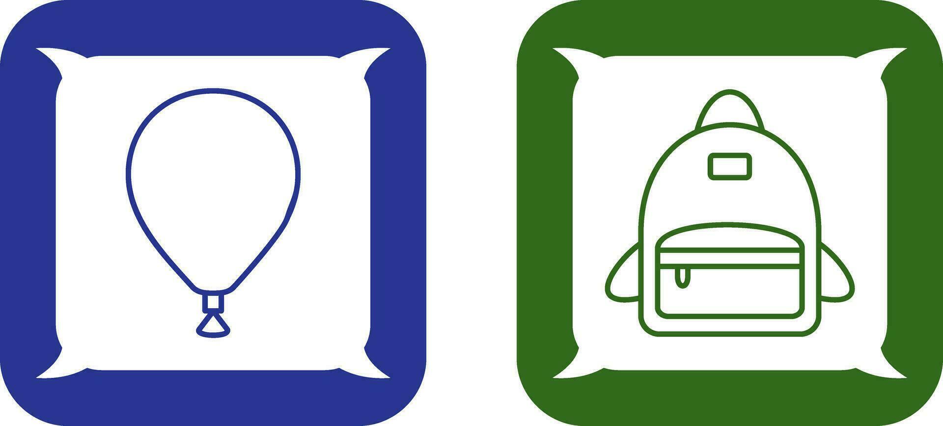 balloon and bag pack Icon vector