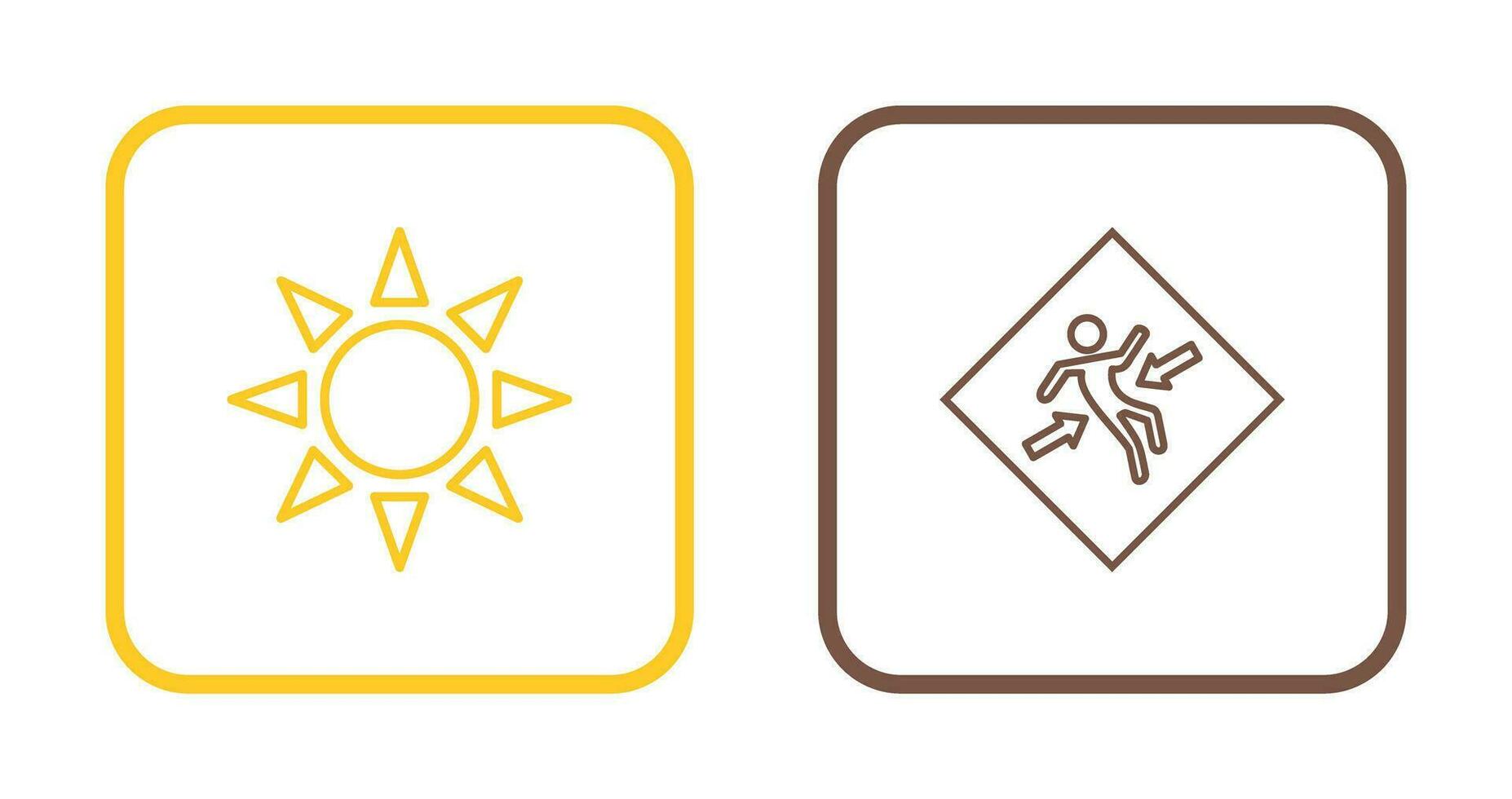 UV radiation and crush zone  Icon vector