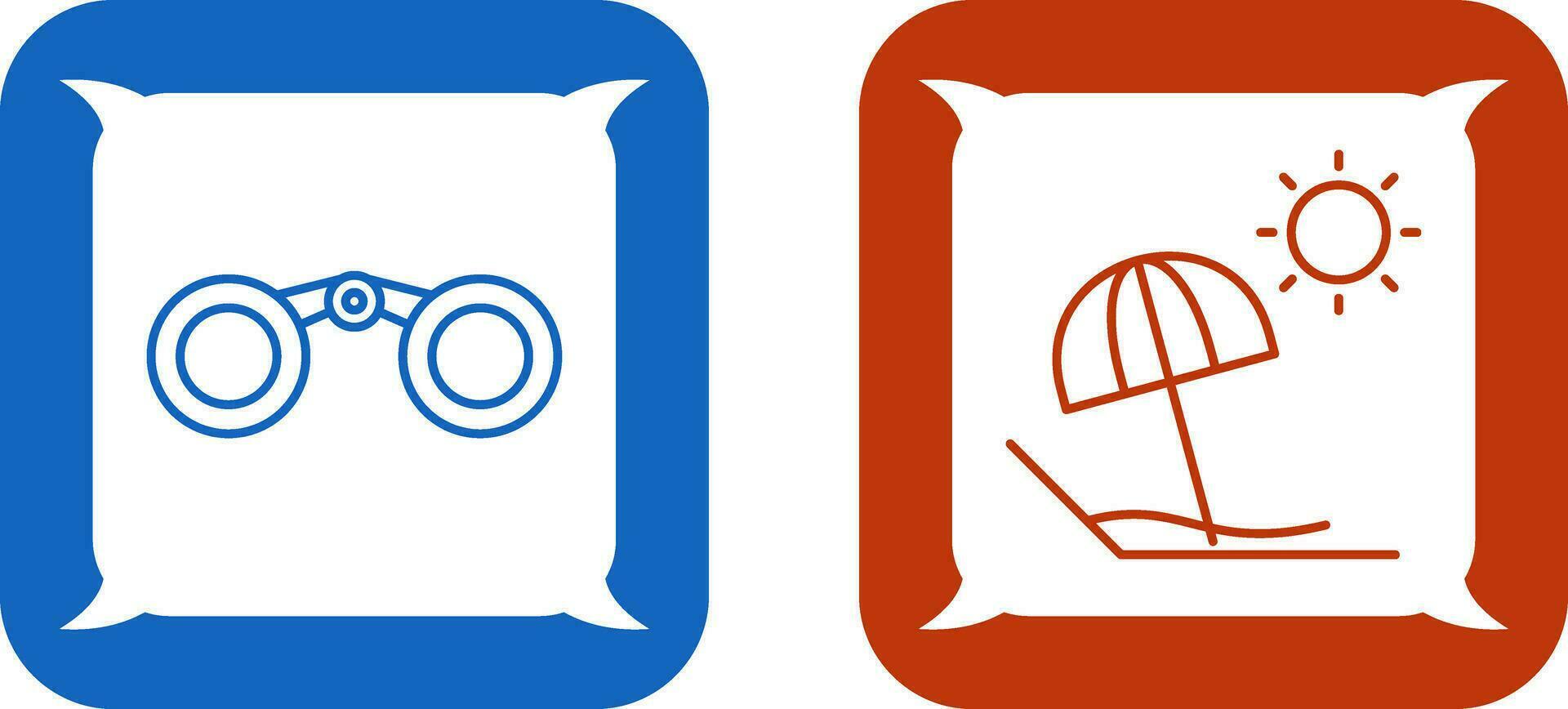 Binoculars and beach Icon vector