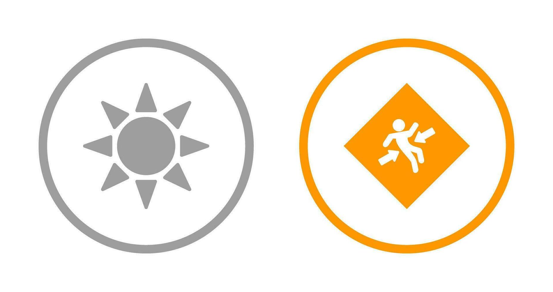 UV radiation and crush zone  Icon vector