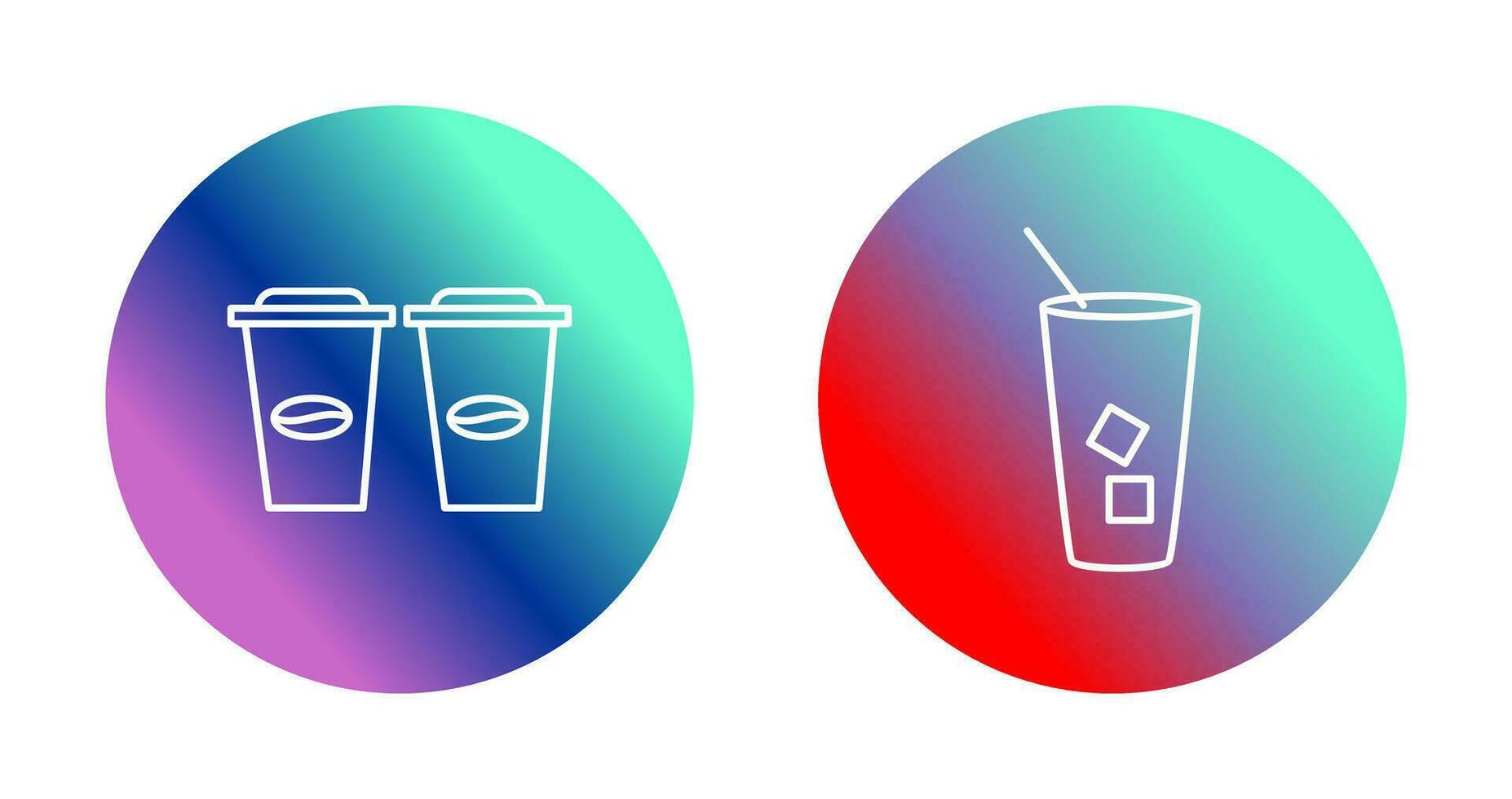 dos cafés y con hielo café icono vector