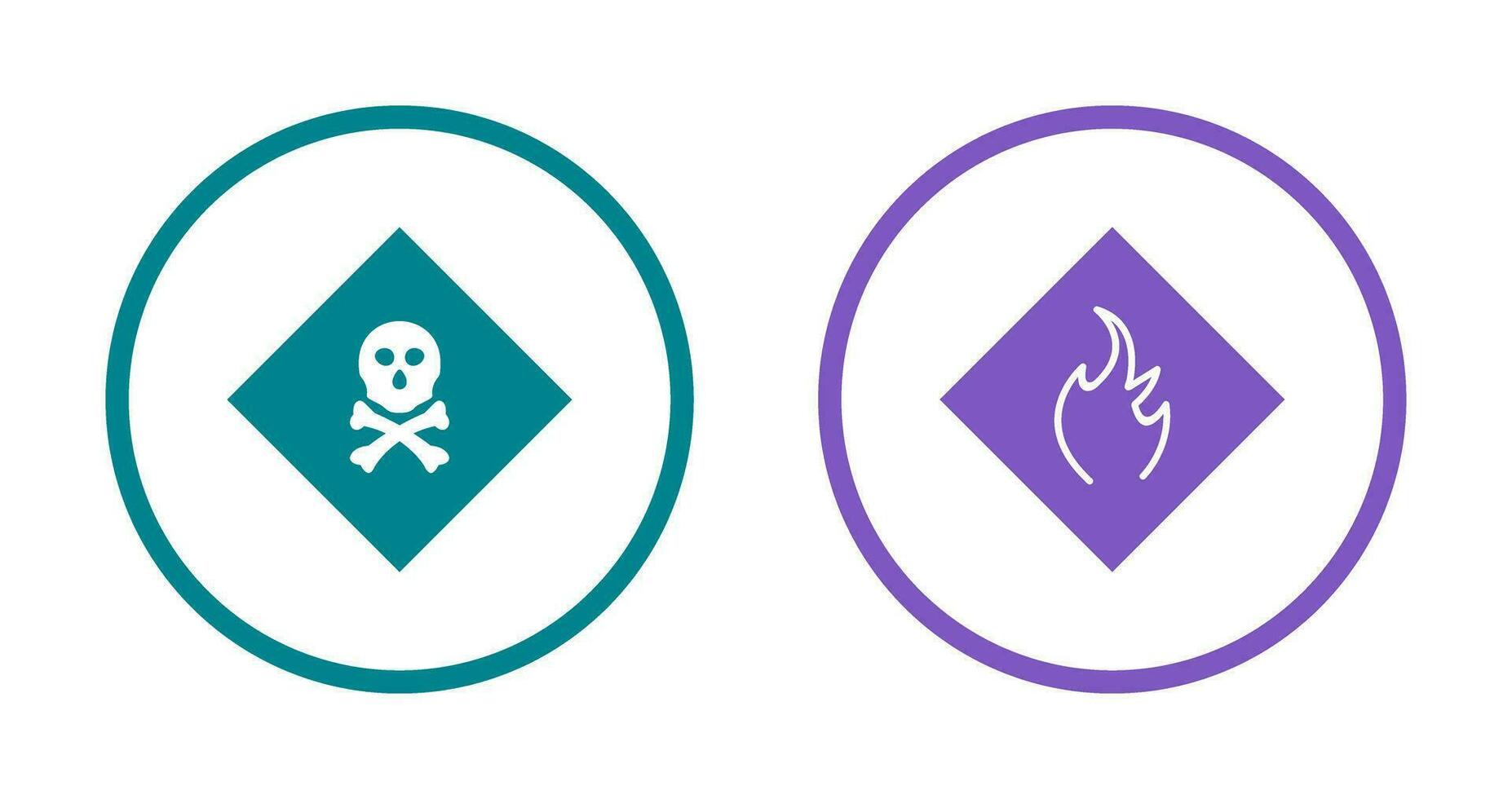 poisonous gas and Danger of flame  Icon vector