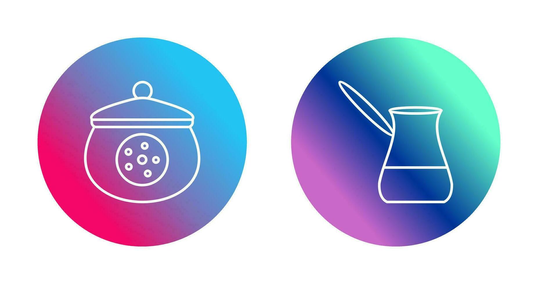 cookie jar and cezve Icon vector