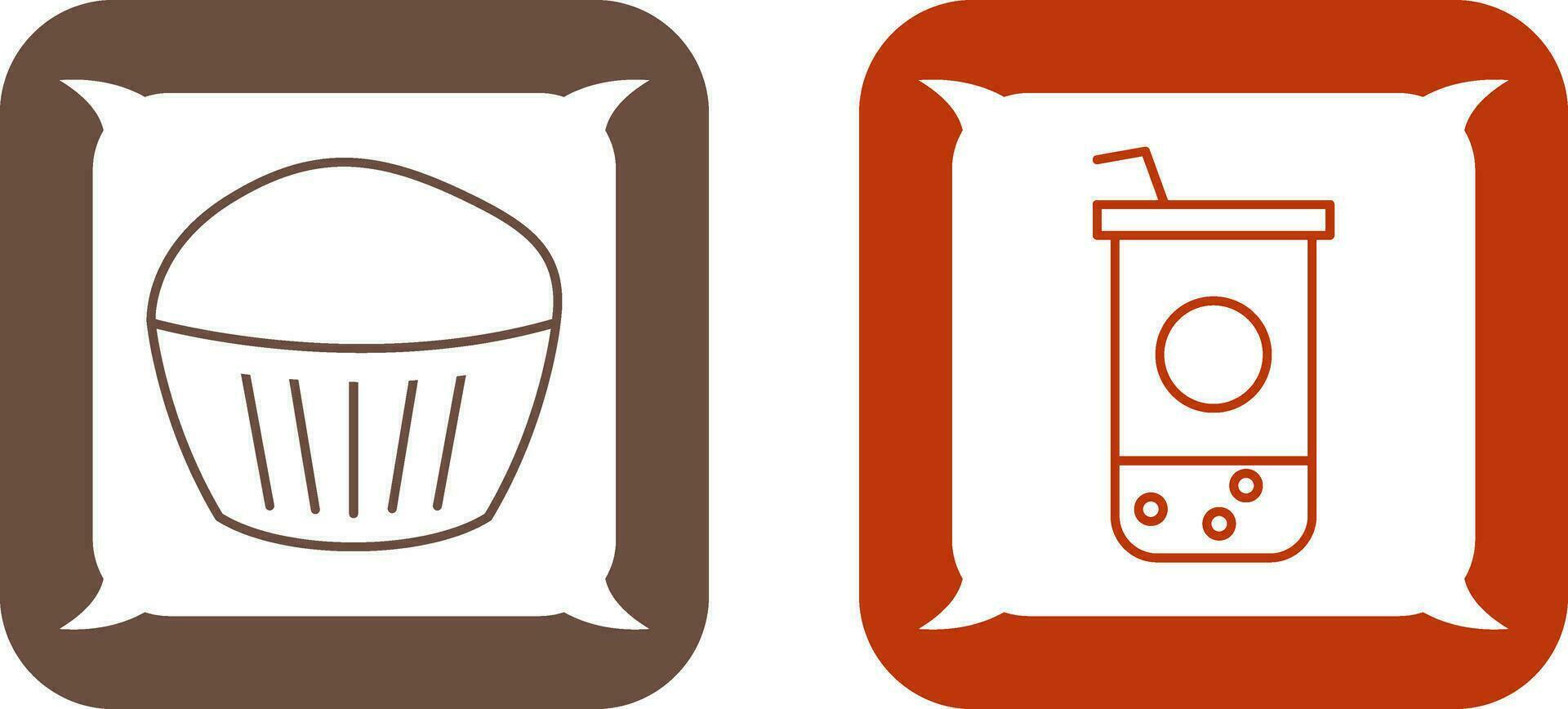 Chocolate Muffin and Chocolate Shake  Icon vector