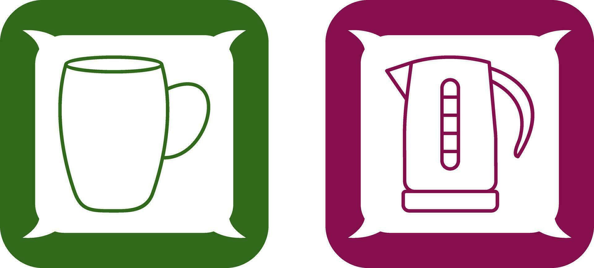 mug and kettle Icon vector