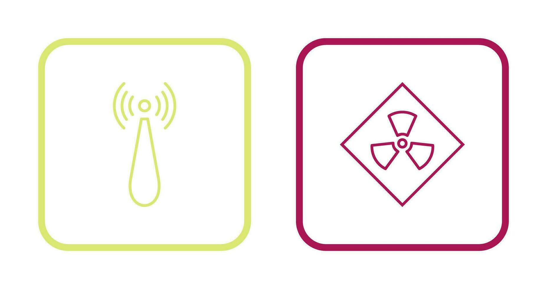 non ionizing radiation and radiation Icon vector