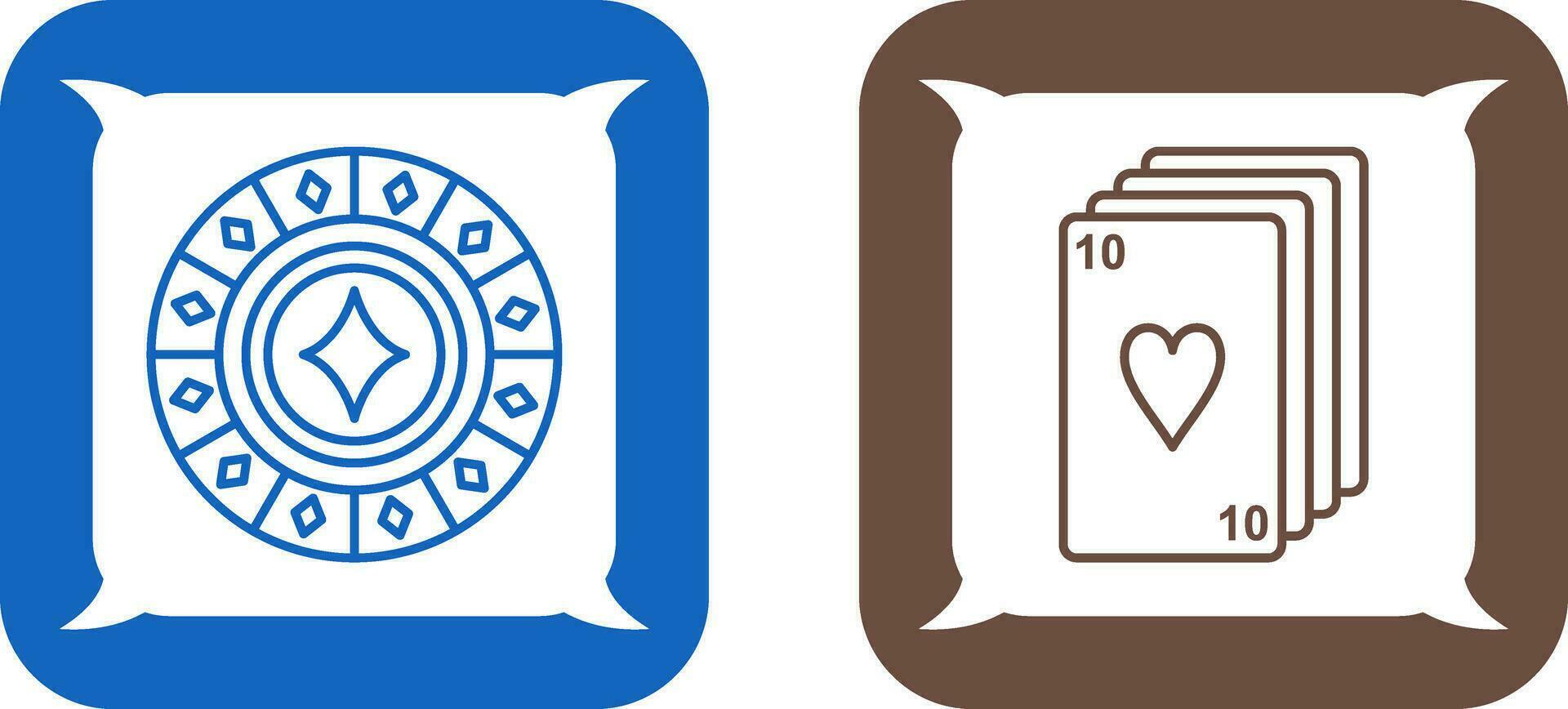 diamond Chip and desk of cards Icon vector