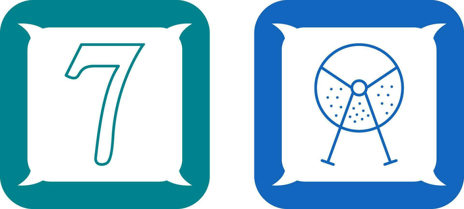 number sevens and lottery machine  Icon vector