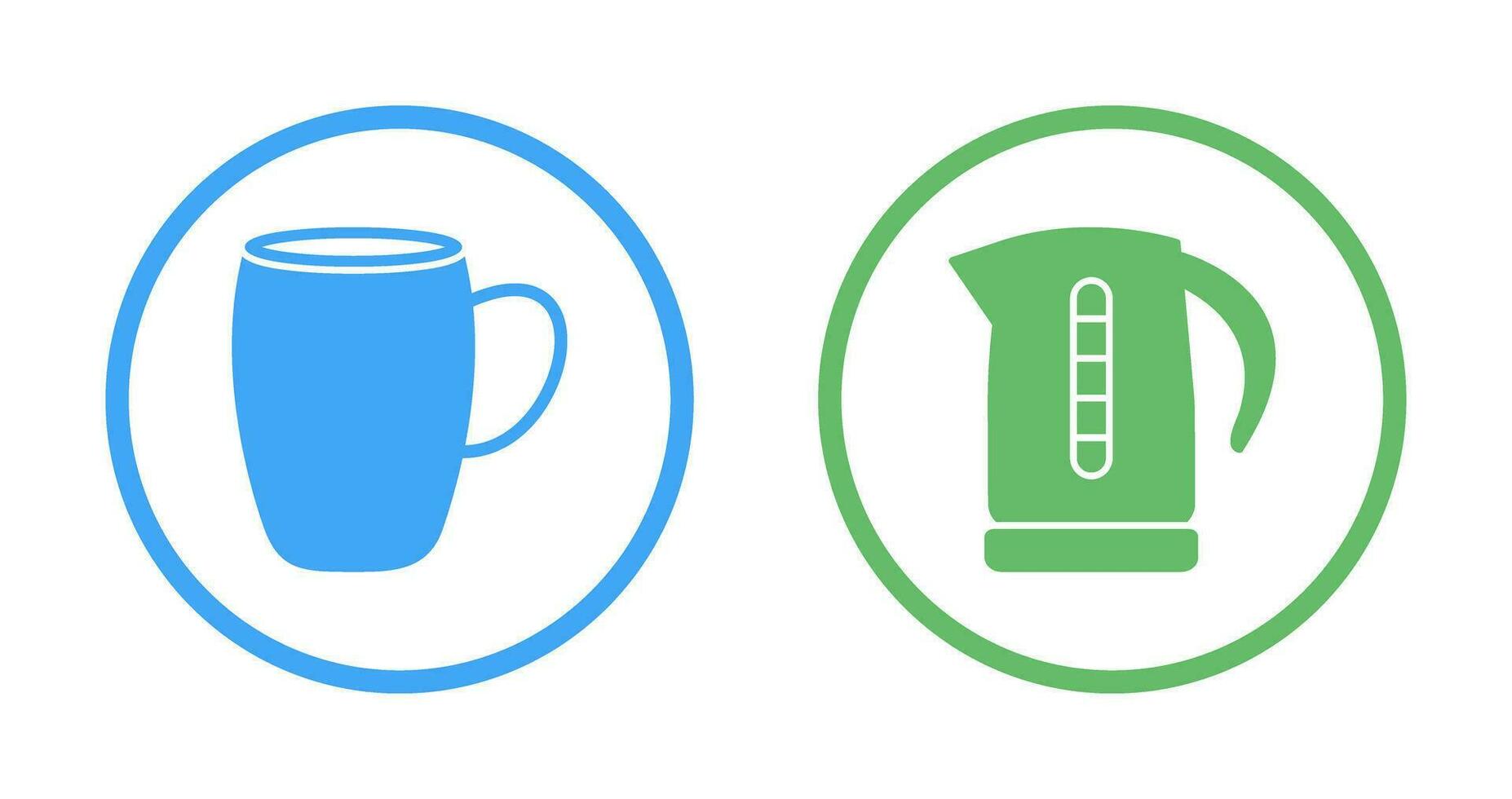 mug and kettle Icon vector