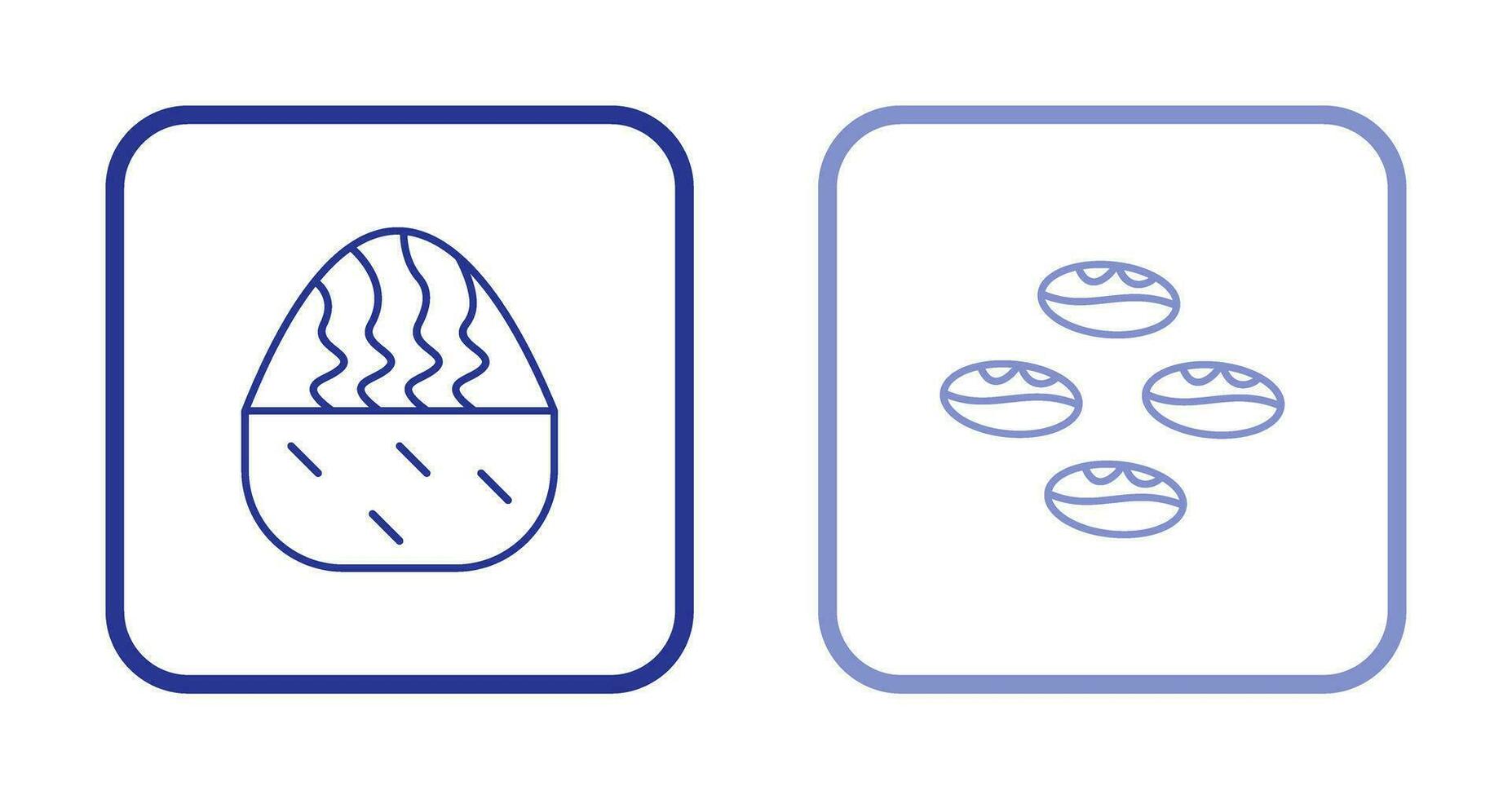 cream muffin and coffee beans  Icon vector