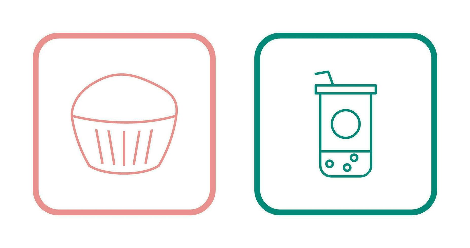 Chocolate Muffin and Chocolate Shake  Icon vector