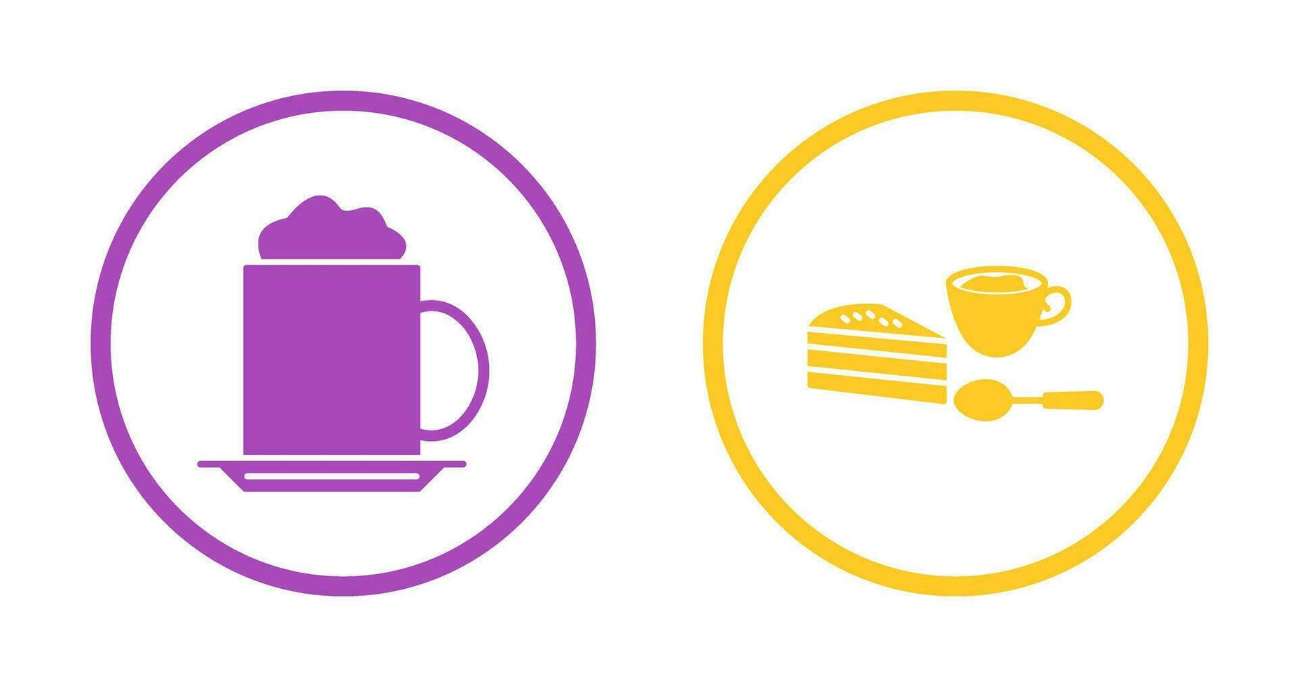 capppucino and coffee served  Icon vector