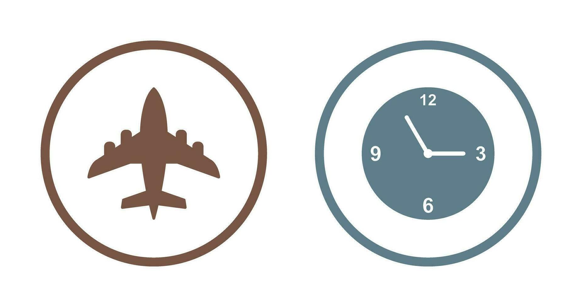 Aeroplane and time  Icon vector