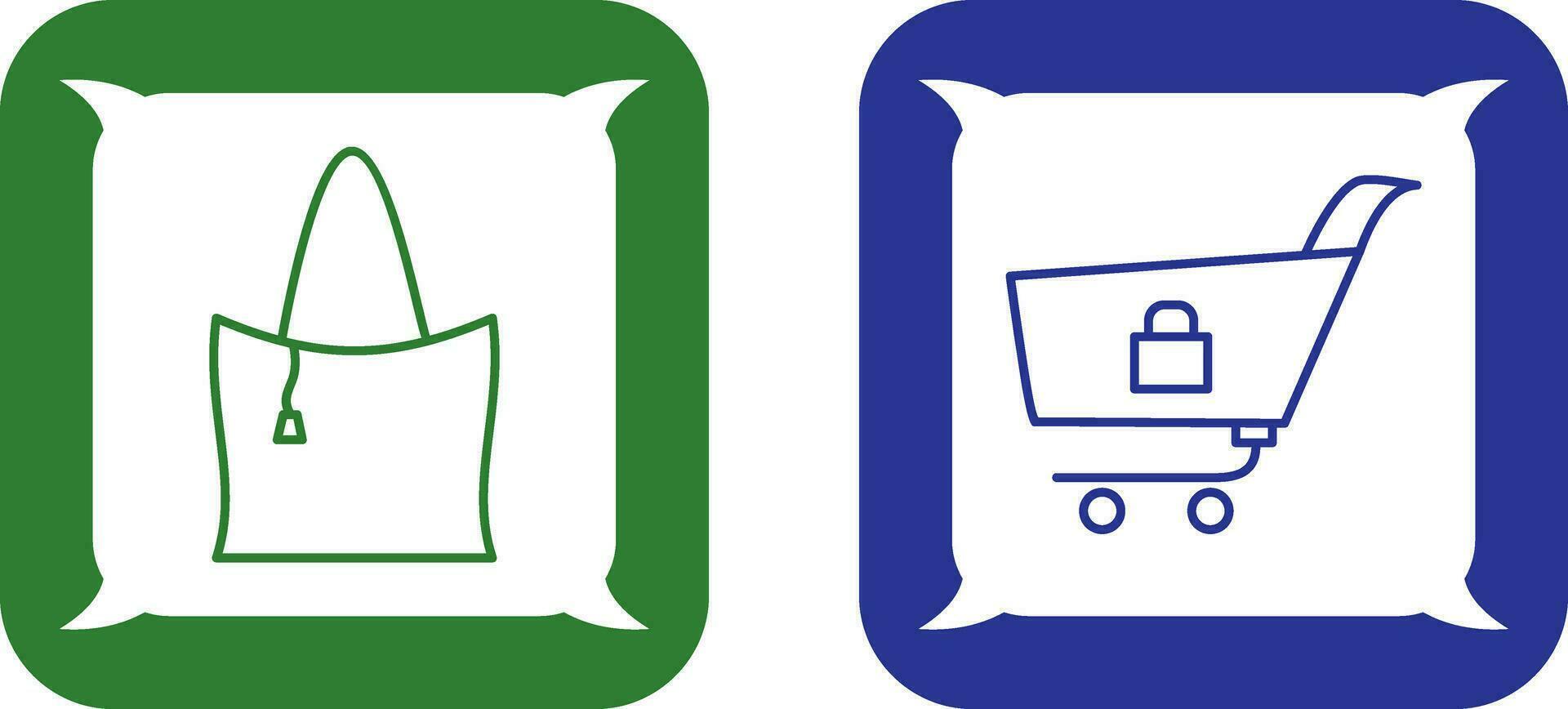 checkout and lcoked cart Icon vector