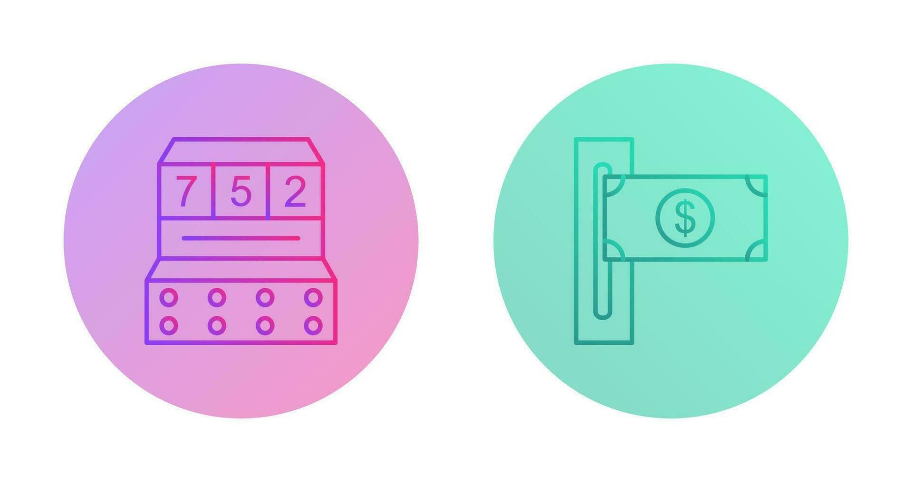slot machine and slot of bills  Icon vector