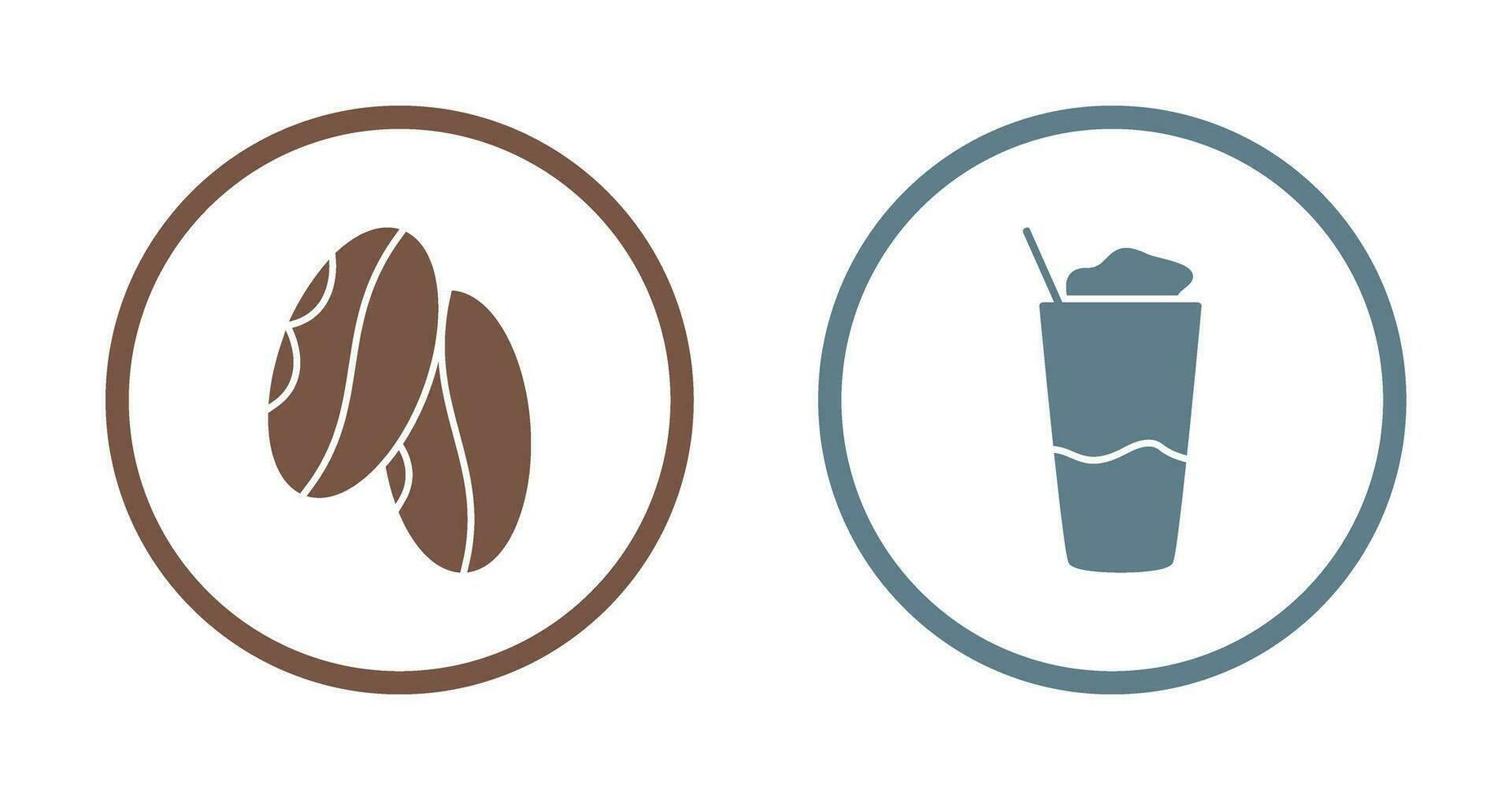 Coffee Grain And Frappe  Icon vector