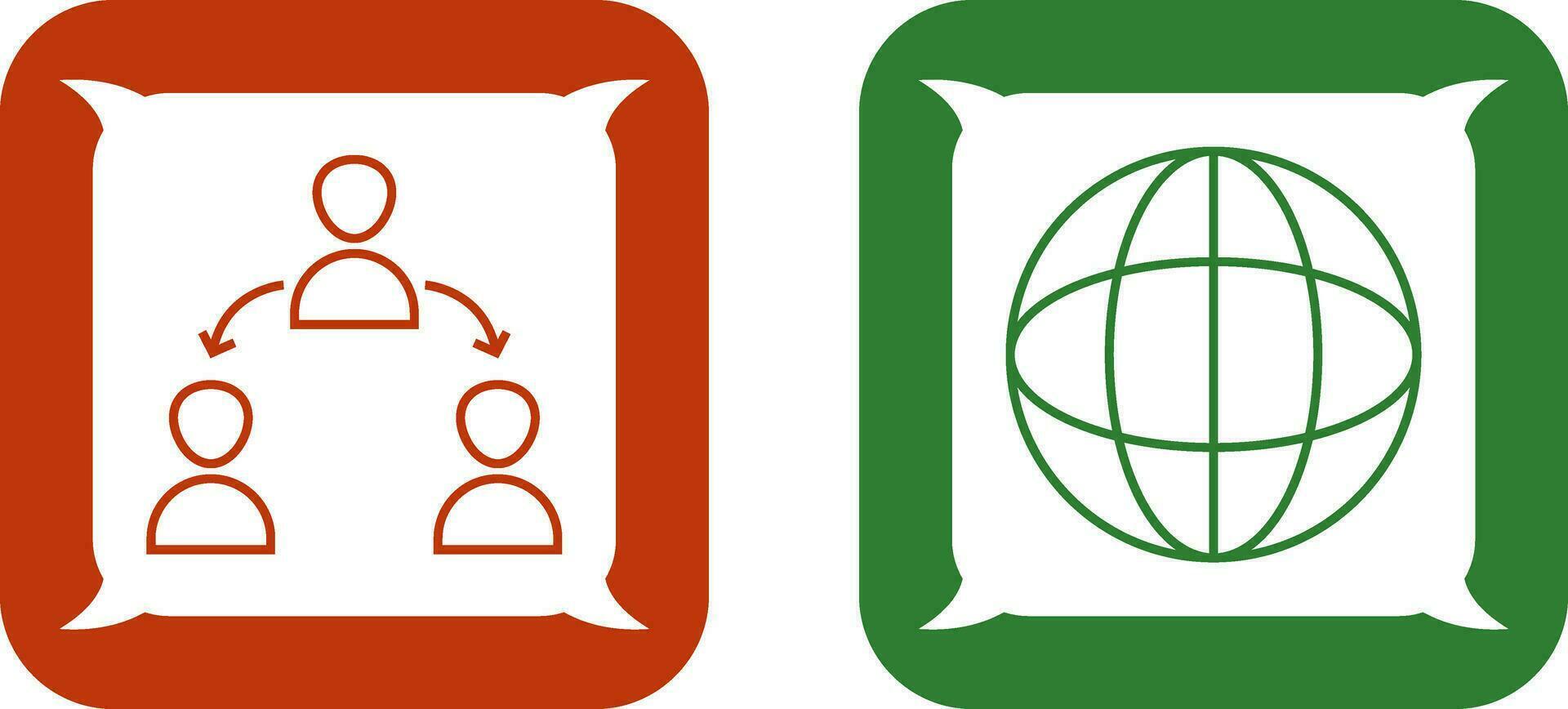 connected user and globe Icon vector