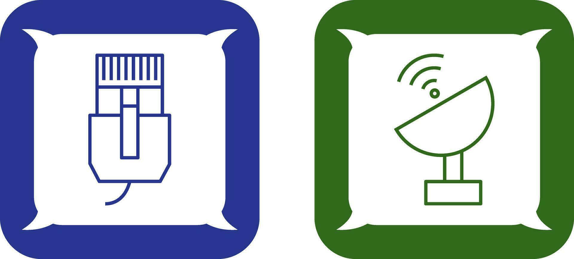 internet cable and satellite  Icon vector
