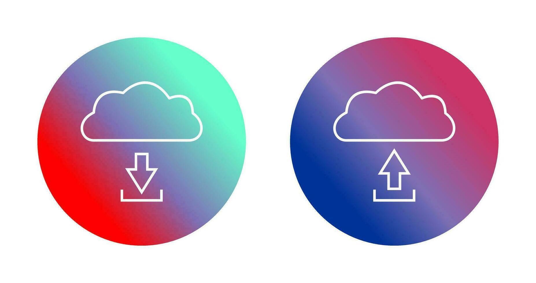 download from cloud upload to cloud  Icon vector
