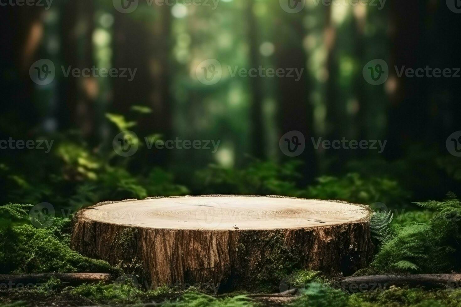 Weathered Forest tree stump mockup. Generate Ai photo