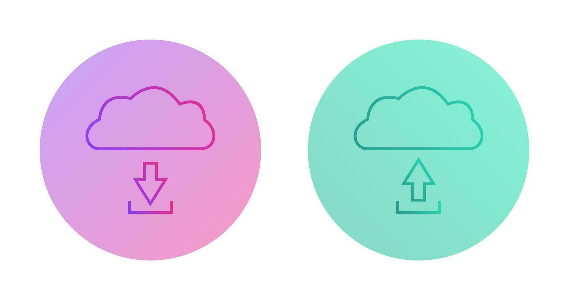 download from cloud upload to cloud  Icon vector