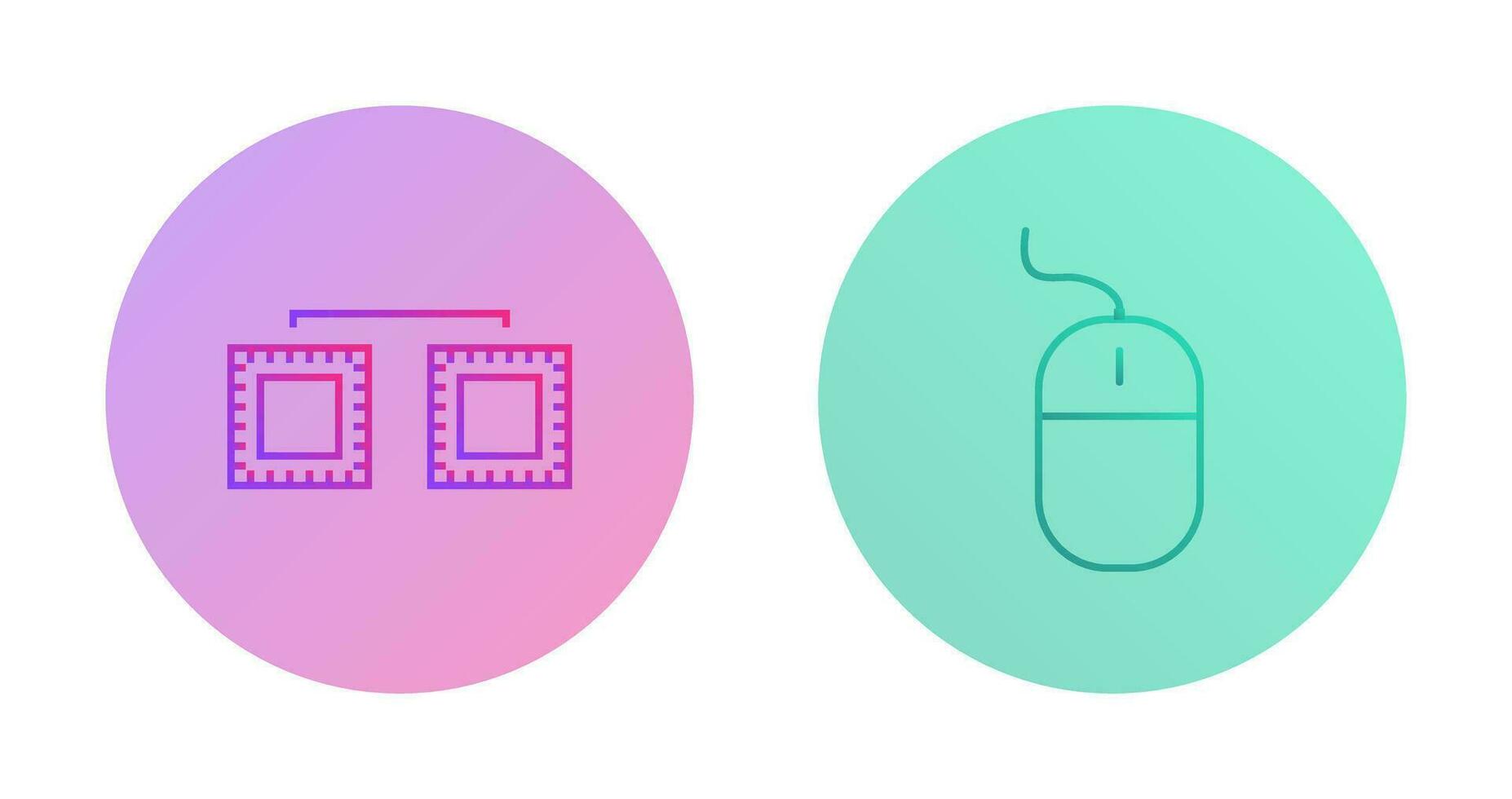 processors connected and mouse Icon vector